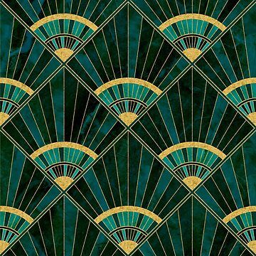 Art Deco Pattern Geometric, Art Deco Pattern Design, Art Deco Ideas, Art Deco Color, Improv Quilts, Green Art Deco, Real Green, Pattern Poster, Motif Art Deco