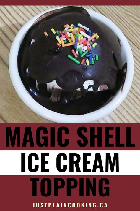 Magic Shell Ice Cream Topping 🍦✨ Make your ice cream sparkle with sugar-free, soy-free Magic Shell Topping – just two simple ingredients and ready in minutes!  #JustPlainCooking #MagicShell #IceCreamLoversCream Topping Magic Shell Ice Cream Topping, Magic Shell, Ice Cream Toppings, Classic Cake, Vegetarian Chocolate, Soy Free, Cocoa Powder, Simple Ingredient, Grocery Store