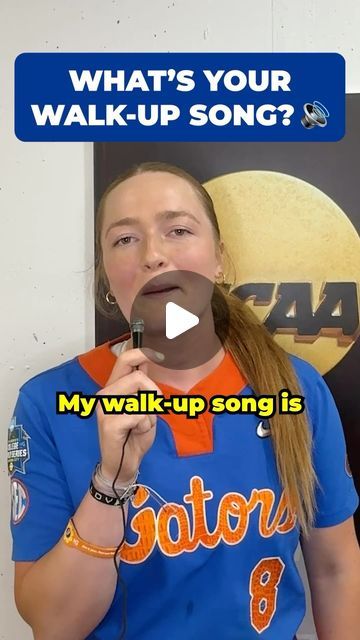 NCAA Softball on Instagram: "What’s your walk-up song? 🎼🎤  This year’s #WCWS stars explain the reasons behind their tunes.  @geico" Walk Out Songs Softball, Best Softball Walk Up Songs, Funny Walk Up Songs Softball, Country Walk Up Songs Softball, Softball Walkup Songs, Good Walk Up Songs, Softball Walk Up Songs 2024, Eyeblack Softball Designs, Walkup Songs