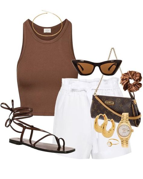 Sunday Summer Outfit, Brown Summer Outfits, Brown Outfit Summer, Summer Outfits Layout, Boho Summer Outfits, Outfit Layout, Summer Attire, Mocha Brown, Causual Outfits