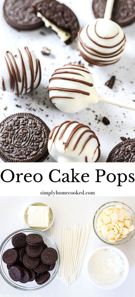 Oreo Cake Pops Recipe, No Bake Oreo Cake, Oreo Balls Recipe, No Bake Cake Pops, Cake Pop Recipe Easy, Oreo Cake Pops, Oreo Cookie Pops, Cake Ball Recipes, Cake Pop Designs