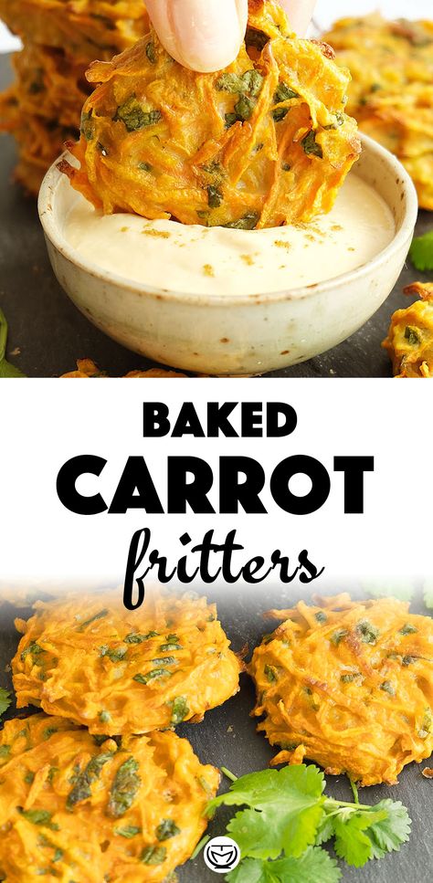 Carrot Fritters, Baked Carrots, Gluten Free Sides Dishes, Fritter Recipes, Vegetarian Appetizers, Carrot Recipes, Vegetarian Recipes Healthy, Veggie Dishes, Cheap Meals