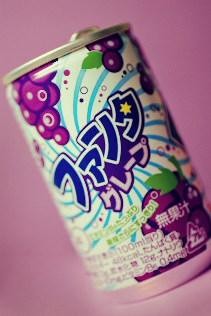 Japanese Soda (Fanta Grape) Japanese Soda Can Aesthetic, Grape Soda Aesthetic, Japanese Soda Can, Star Grapes, Japanese Candy Packaging, Soda Design, Grape Fanta, Japanese Soda, Japanese Food Packaging