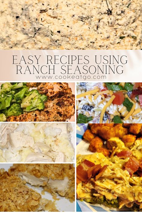 Mouthwatering recipes made with ranch seasoning! From crispy baked chicken to savory roasted veggies to pork and pasta salad, these dishes are flavorful and easy to make. Whether you're hosting a party or an easy weeknight dinner, these ranch-inspired recipes will be a family favorite! Pin to your Recipes Pinterest Board for later! Things To Make With Ranch Seasoning, Dinner Recipes With Ranch Seasoning, Ranch Seasoning Dinner Recipes, What To Make With Ranch Seasoning, Ranch Seasoning Mix Recipes Dinners, Ranch Seasoning Mix Recipes Chicken, Ranch Seasoning Recipes Dishes, Recipes Using Ranch Seasoning, Ranch Seasoning Recipes Dinners