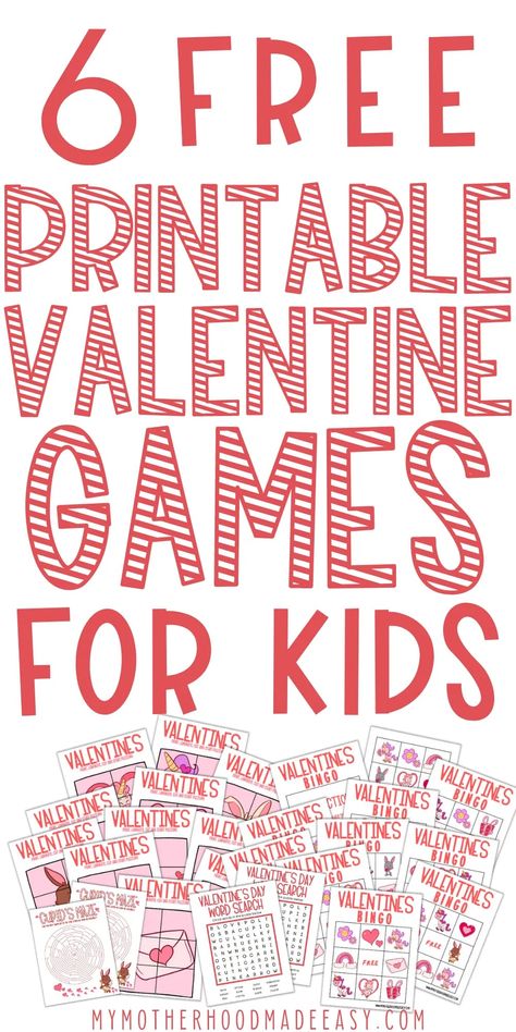 Are you looking for Free Printable Valentines Day Games PDF for kids to play this Valentine's Day? Here are 6 best Valentine's Day Games including Bingo, Word Search, Maze Puzzles, Puzzle Sets, and more! Valentines Kids Games, Kinder Valentines, Valentine’s Crafts for Kids, Valentines Day Activities, Valentine Party, Valentine Ideas, Printable Valentine, Valentine’s day party games, Valentines class party, Valentine party game, Valentine School Party. Grade School Valentine Party Games, Valentine’s Day Would You Rather For Kids, Valentine Games For Church Free Printable, Valentine’s Day Bingo Kids, Pin The Heart Valentine Game, Games For Valentines Day For Kids, Heart Games For Kids, Valentines Game For Kids, Valentines Day Bingo Printable Free