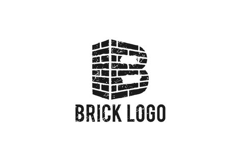 Brick Logo Ideas, Bricklayer Logo, Brick Logo Design, B Symbol, Construction Symbols, Brick Logo, House Symbol, Theatre Inspiration, Construction Logo Design