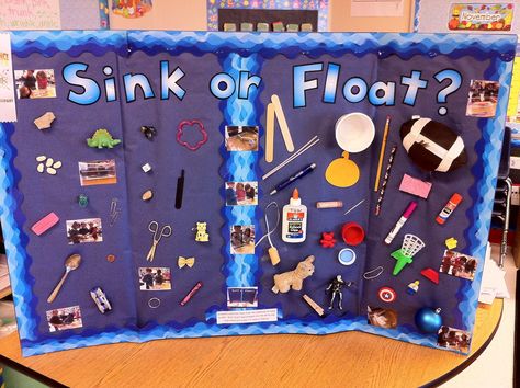 weather science projects with pics for 1st graders | Posted by Alyson at 11:35 AM Sink Or Float Science Fair Project, 1st Grade Science Fair, First Grade Science Projects, Kindergarten Science Fair Projects, Kindergarten Science Projects, Kids Science Fair Projects, Cool Science Fair Projects, Nursery Crafts, Sink Or Float