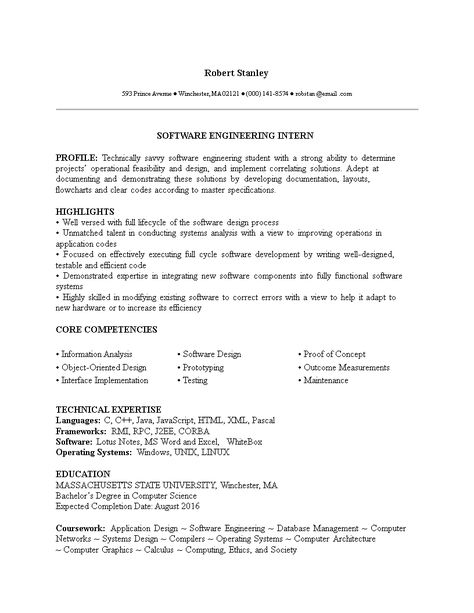 Sample Software Engineering Internship Resume - How to make a Sample Software Engineering Internship Resume? Download this Sample Software Engineering Internship Resume template now! Software Engineer Internship, Engineering Internship, Intern Resume, Internship Resume, Engineer Resume, English Speech, Study Vibes, Email Template, Download Resume