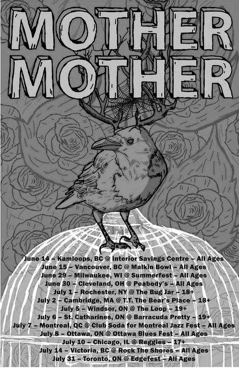 mother mother, black and white, Band, band poster, band tour, alt Mother Mother Band, Noir Poster, Alt Posters, Photowall Ideas, Posters Music, Grafika Vintage, Grunge Posters, Vintage Music Posters, Mother Mother