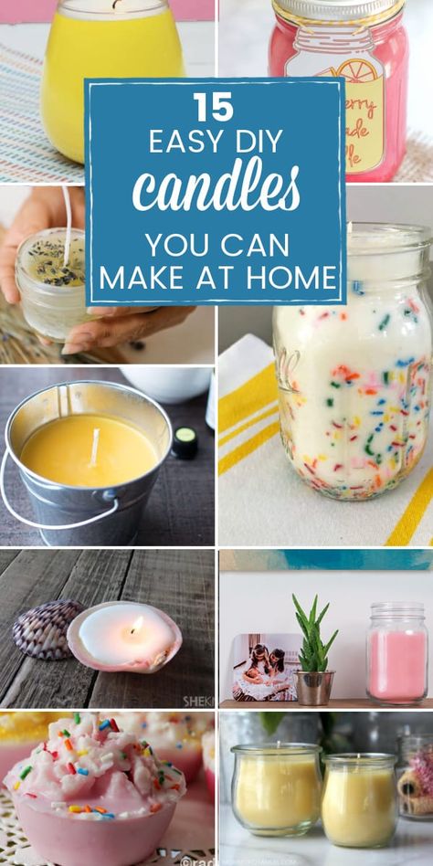 Easy Homemade Candles, Diy Candle Ideas, Floating Candles Mason Jars, Homemade Candle Recipes, Handmade Candles Diy, Diy Candles Easy, Simple Candle, Diy Candles Homemade, Make Candles