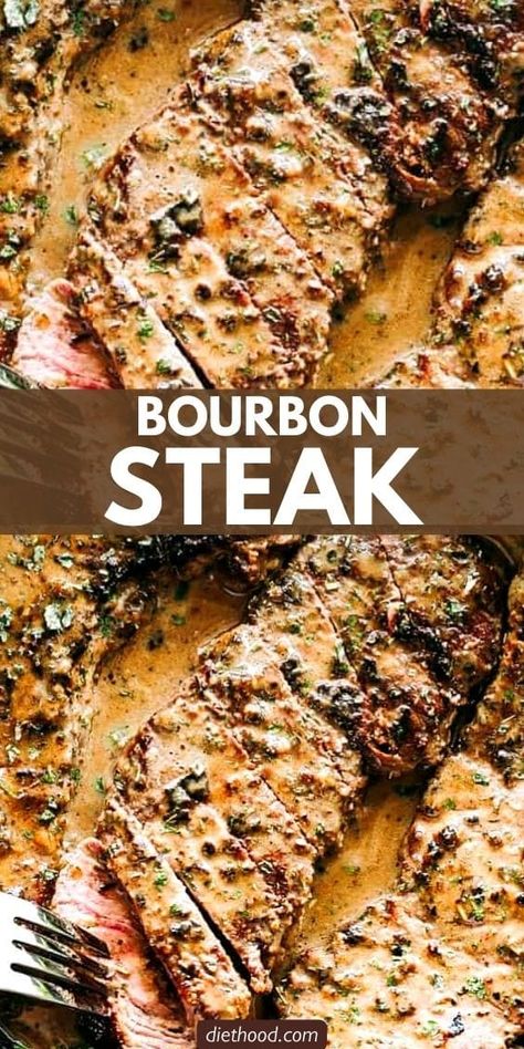 Skillet Bourbon Steak Recipe - Sirloin Steak Recipe My Strip Steak Recipes, Sirloin Tips Recipes, Beef Sirloin Steak Recipes, Bourbon Steak Recipe, Fillet Steak Recipes, Top Sirloin Steak Recipe, Sirloin Steak Recipe, Sirloin Recipes, Sirloin Steak Recipes