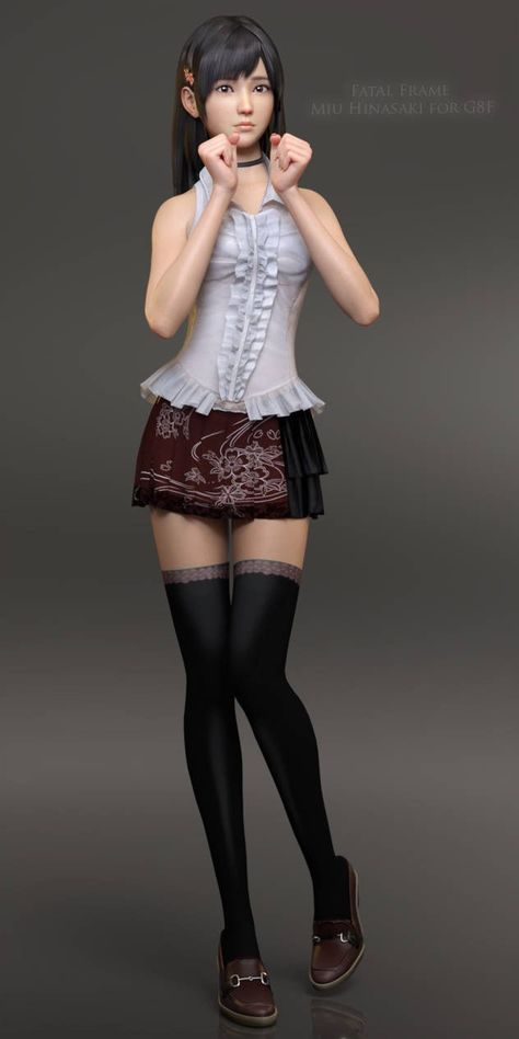 Fatal Frame Halloween Costume, Miu Fatal Fame, Fatale Frame Outfit, Fatal Frame Characters, Fatal Frame Cosplay, Fatal Frame Outfits Ideas, Fatal Frame Fashion, Japanese Horror Game Protagonist Outfit, 2000s Horror Game Protagonist