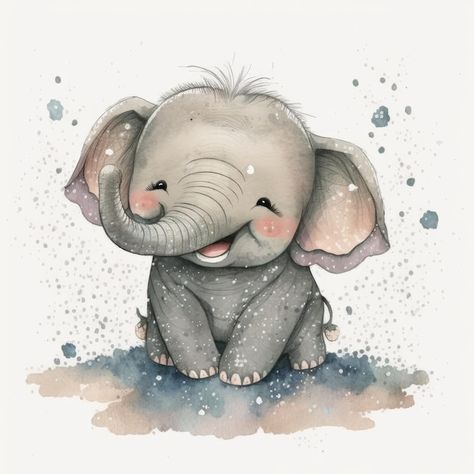 Baby elephant with happy face isolated w... | Premium Photo #Freepik #photo #cute-watercolor #watercolor-elephant #cute-elephant #baby-elephant Elephant Sketch, Baby Elefant, Elephant Drawing, Birthday Clipart, Watercolor Elephant, Elephant Art, Cute Elephant, Animal Clipart, Art Clipart