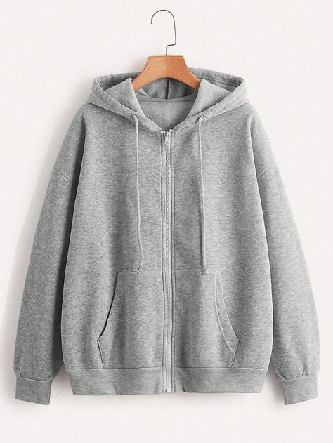 Grey Zip Up Hoodie Outfit Aesthetic, Grey Zip Up Outfit, Hoddies Outfits Woman, Grey Zip Up Hoodie Outfit, Gray Clothes, Grey Zip Up Hoodie, Long Sleeve Collared Dress, Grey Jacket, Printed Pleated Skirt