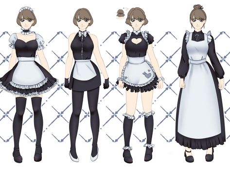 How to Draw a Maid Uniform! by Ecao - CLIP STUDIO TIPS Maid Dress Drawing Reference, Maid Dress Drawing, Dress Drawing Reference, Colt Grice, Maid Hat, Cafe Dress, Waitress Outfit, Drawing Outfits, Cafe Uniform