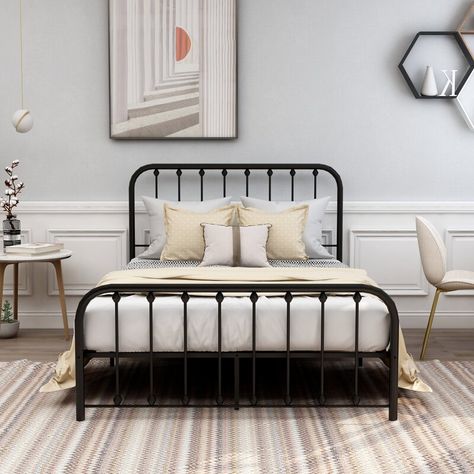 Full Metal Bed Frame, Vintage Headboards, Bed Metal, Low Profile Platform Bed, Full Size Bed Frame, Full Bed Frame, Queen Size Bed Frames, Twin Bed Frame, Iron Bed