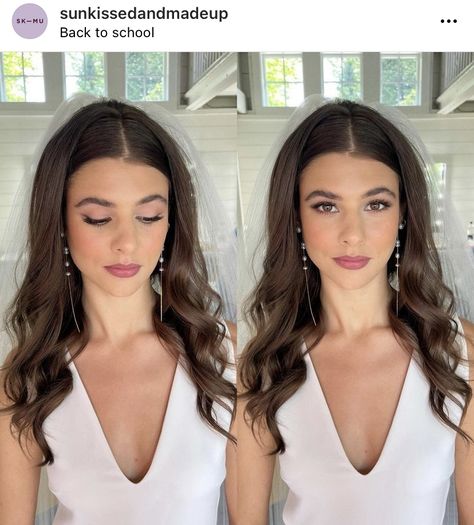 Formal Hair Down, Bridesmaid Hair Inspo, Bridal Hair Down, Wedding Hair Makeup, Guest Hair, Bridesmaid Hair Makeup, Dance Hairstyles, Blowout Hair, Slicked Back Hair