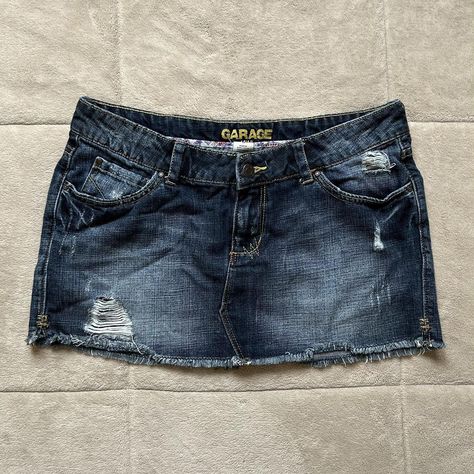 Y2K 2000s Dark Wash Denim Garage Mini Skirt The... - Depop Vest Denim, Virtual Wardrobe, Skirt Y2k, Dark Wash Denim, Denim Mini, Denim Mini Skirt, Y2k 2000s, Dream Wardrobe, Summer Wardrobe