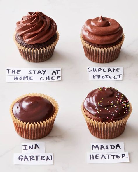 I Tried Four Popular Chocolate Cupcake Recipes and Found the Best One | Kitchn Basic Cupcake Flavors, Chocolate Velvet Cupcakes, Best Chocolate Cupcake Recipe, Basic Cupcakes, Chocolate Ganache Cupcakes, The Stay At Home Chef, Cupcake Project, Chocolate Cupcake Recipe, Best Chocolate Cupcakes