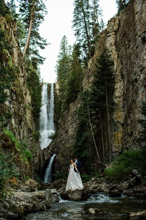 Colorado Fall Elopement, Ouray Colorado Elopement, Adventure Elopement Ideas, Colorado Elopement Ideas, Colorado Elopement Photography, Colorado Wedding Ideas, Colorado Fall Wedding, Rio Grande National Forest, Colorado Waterfalls