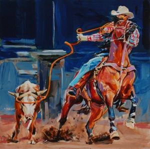 Roping Horse, Barrel Racer, Blue Horse, Custom Horse, Horse Portrait, Bull Riding, Cowboy Art, Equine Art, Barrel Racing