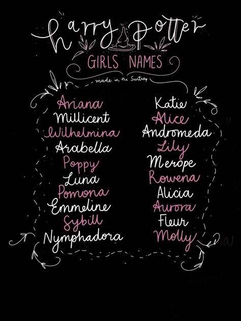 Hogwarts Names Ideas, Hogwarts Name Ideas, Harry Potter Inspired Names, Harry Potter Last Names, Harry Potter Name Ideas, Harry Potter Girl Names, Harry Potter Usernames, Harry Potter Baby Names, Harry Potter Dog Names