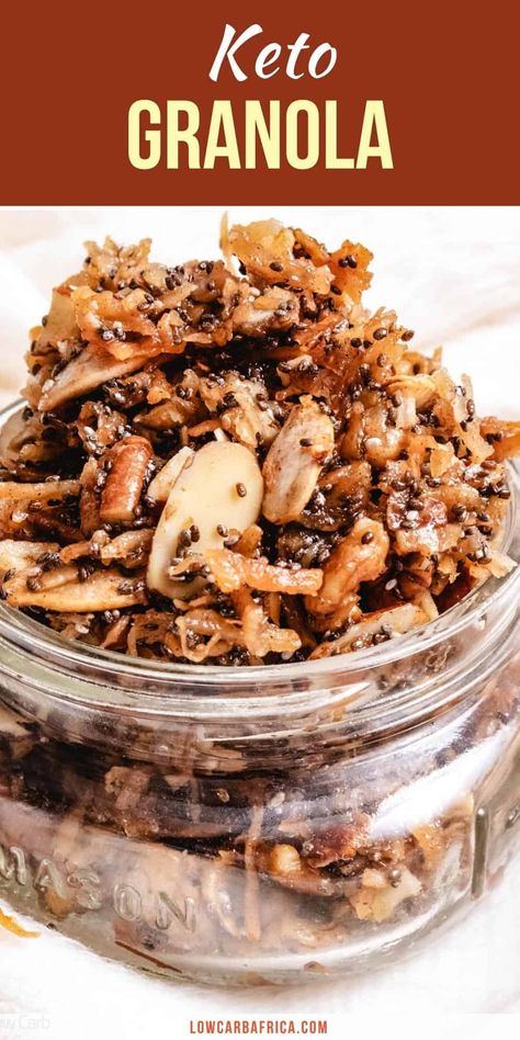 Keto Nut And Seed Granola, Keto Granola Recipe Low Carb, Low Carb Granola Recipe, Gf Bars, Keto Granola Recipe, Nut Granola Recipe, Keto Connect, Living Foods, Snackle Box