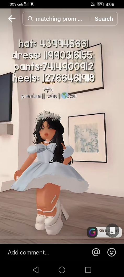 Princess Codes Bloxburg, Roblox Blue Prom Dress Code, Blue Prom Dress Berry Avenue Codes, Prom Outfit Roblox Code, Bloxburg Quince Dress Code, Blue Dress Berry Avenue Codes, Roblox Berry Avenue Prom Codes, Prom Outfits Codes Berry Ave, Berry Avanue Codes Prom