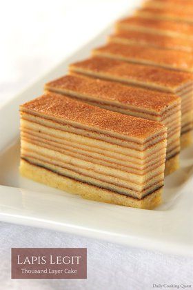 Bingka Telur - Egg and Coconut Milk Cake Recipe | Daily Cooking Quest Thousand Layer Cake, Kueh Lapis, Layers Cake, Kuih Lapis, Lapis Legit, Kek Lapis, Indonesian Desserts, Asian Cake, Dutch Food