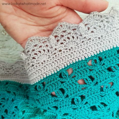 Whipsiderry Border Photo Tutorial and Chart ⋆ Look At What I Made Crochet Blanket Border, Crochet Zebra, Crochet Blanket Edging, Crochet Border Patterns, Crochet Snowflake Pattern, Crochet Ball, Crochet Edging Patterns, Crochet Lace Edging, Crochet Stars