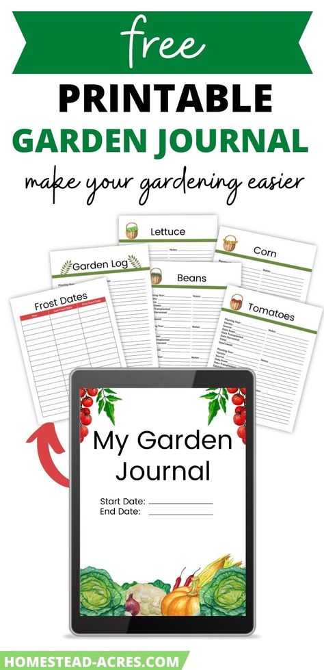 Free printable vegetable garden journal to help you keep track of what you have planted and harvested in your garden. Plus tracking first and last frost dates, seeds saved, and what vegetable varieties grow best in your backyard garden. I use these forms daily to help keep track of our homestead garden. Canning Journal Printable, Vegetable Garden Journal, Gardening Journal Printables, Garden Journal Template, Garden Printables, Gardening Printables, Free Garden Planner, Journal Printables Free, Air Plants Care