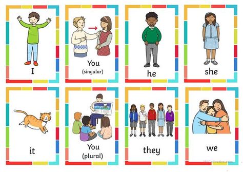 Personal Pronouns Flashcards, Personal Pronouns Activities, Esl Teaching Elementary, Pronouns Esl, Teaching Pronouns, English Pronouns, Personal Pronouns Worksheets, Kindergarten Esl, Pronoun Activities