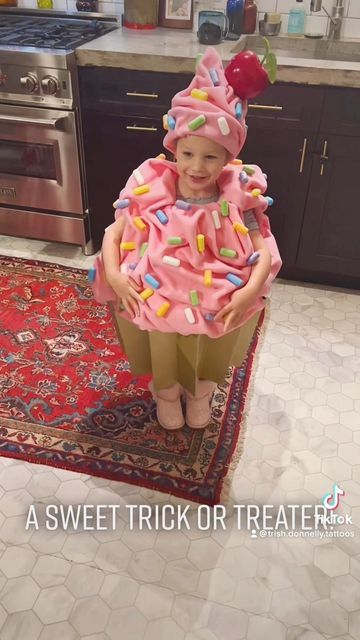 Diy Cupcake Halloween Costume, Diy Cupcake Costume Kids, Cake Costume For Kids, Toddler Cupcake Costume, Cupcake Costume Kids, If You Give A Cat A Cupcake Costume, Toddler Halloween Costumes Girl Diy, Cupcake Costume Diy, Kids Costumes Girls Diy