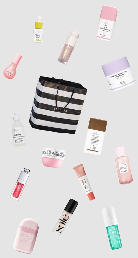 sephora haul #sephora #haul #makeup #skincare #aesthetic Sephora Background, Paper Sephora, Paper Skincare, Sephora Aesthetic, Chrismas Wishes, Aesthetic Shuffles, Sephora Haul, Skincare Aesthetic, Acne Care