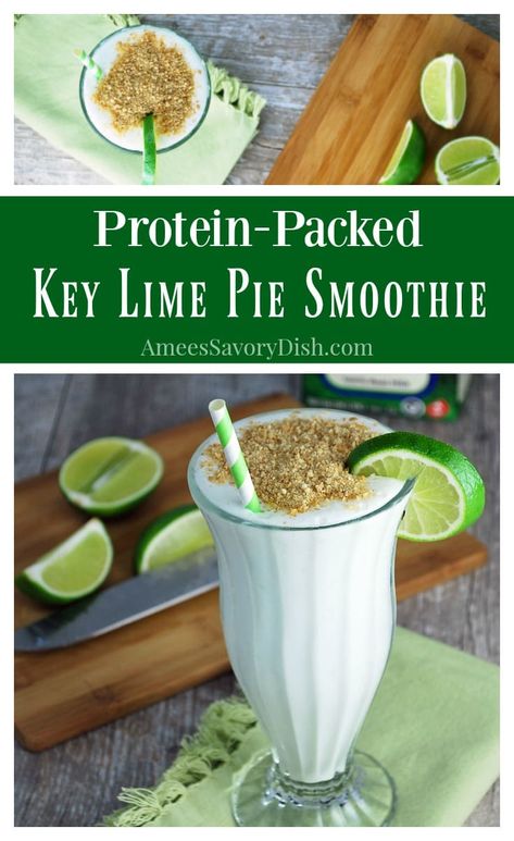 Key Lime Protein Shake, Mediterranean Drinks, Key Lime Pie Smoothie, Healthy Key Lime, Healthy Key Lime Pie, Healthy Shake, Unique Smoothies, Shake Ideas, Blendtec Recipes