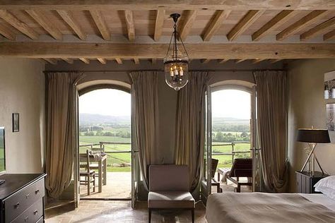 Conti di San Bonifacio Wine Resort, a boutique hotel in Tuscany Italian Villa Bedroom, Hotels In Tuscany, Tuscan Farmhouse, Bedroom Drapes, Small Luxury Hotels, Tuscan Villa, Most Luxurious Hotels, Italian Countryside, Italian Villa