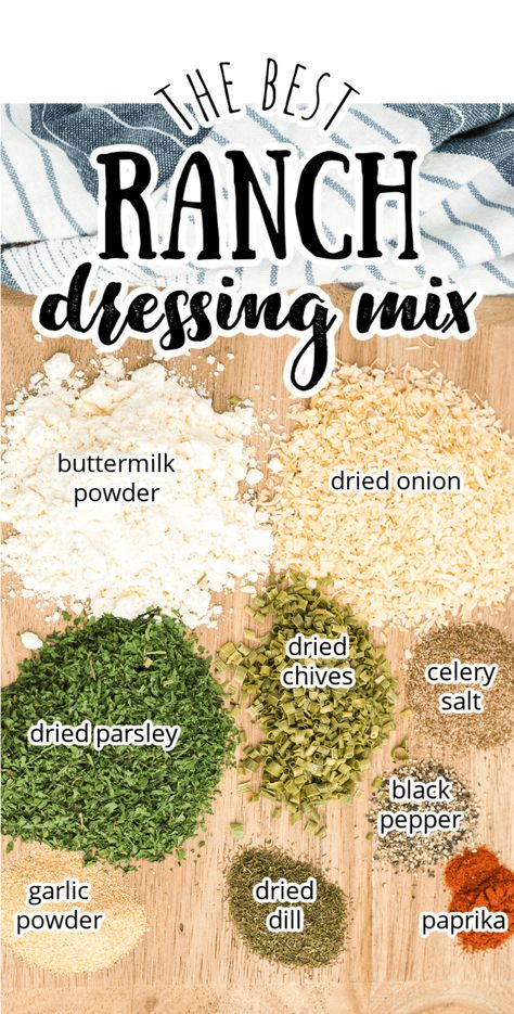 Ranch Mix Recipe Dry, Dehydrated Spices, Homemade Ranch Dressing Mix Recipe, Meatloaf Instant Pot, Ranch Dressing Mix Recipe, Buttermilk Ranch Dressing Recipe, Homemade Ranch Dressing Mix, Yogurt Ranch Dressing, Dip Mixes