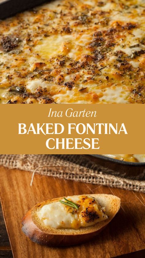 Ina Garten Baked Fontina Cheese Recipes Using Fresh Thyme, Recipes With Fontina Cheese, Fontina Cheese Recipes, Baked Fontina, Best Ina Garten Recipes, Cheese Recipes Appetizers, Cheesy Appetizer, Cheese Dip Recipes, Fontina Cheese