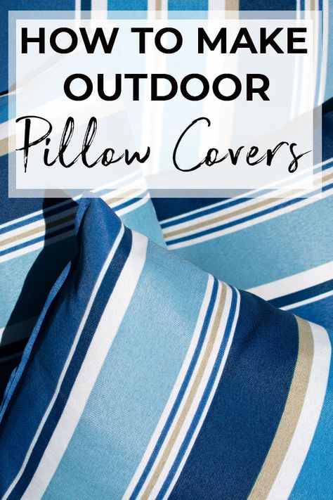 Learn how to make these beautiful DIY outdoor pillow covers. This project is a quick and cost effective way to freshen up your outdoor space. #outdoorpillows #summerdiy #outdoorliving #patio #porch Interior Hallway, Diy Throw Pillows, Sewing Cushions, Zen Room, Decor Videos, Patio Pillows, Interior Vintage, Outdoor Cushion Covers, Fabric Spray