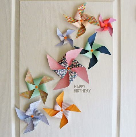 Pinwheel Diy Paper, Pinwheels Decorations, Pinwheel Garland, Pinwheel Decorations, Diy Pinwheel, Manifest Board, Easy Decor, Pediatric Dental, Sustainable Decor