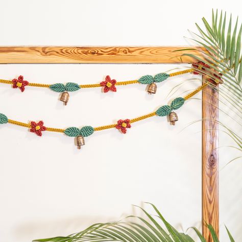 Festive Decor, Handcrafted Torans, Diwali Decor, Home Decor Macrame Diwali Decor, Macrame Toran Designs, Diwali Toran, Macrame Toran, Macrame Style, Diwali Decor, Festive Decor, Social Enterprise, Macrame Ideas