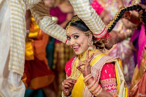 Stunning South Indian Brides And Their Dream-Like Wedding Moments - BollywoodShaadis.com Marriage Photoshoot, Indian Wedding Poses, Wedding Stills, Marriage Photography, Indian Wedding Photography Couples, Bridal Photography Poses, Indian Wedding Couple Photography, Marriage Photos, Indian Wedding Couple