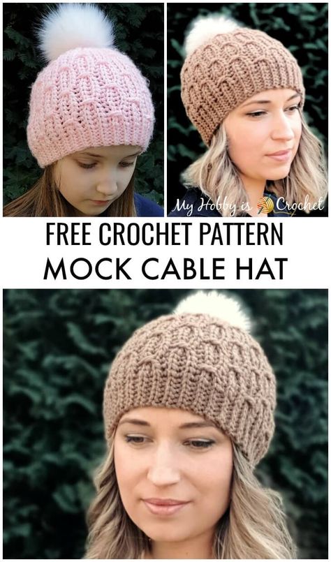 Mock Cable Hat - Free Crochet Pattern