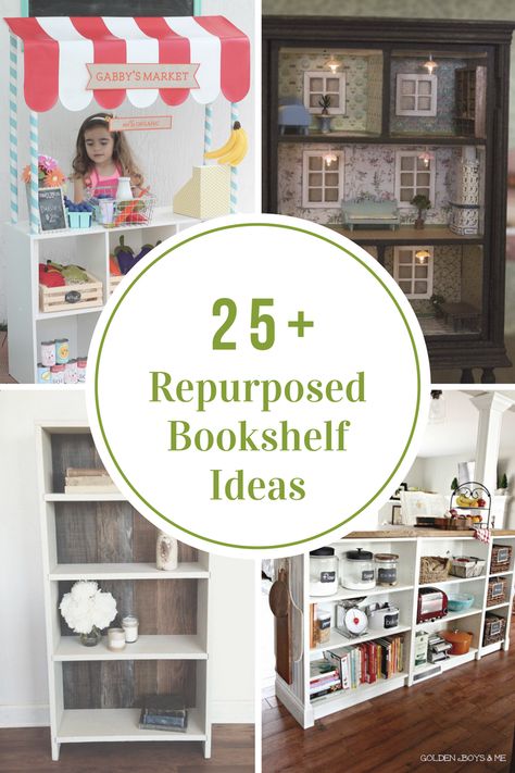 These Repurposed Bookshelf Ideas may have you think twice before throwing it out or donating it. What will you be creating? Upcycle Bookshelf, Refurbished Bookshelf, Repurposed Bookshelf, Cheap Bookcase, Cheap Bookshelves, Bookshelf Makeover, Bookcase Makeover, Old Bookshelves, Bookshelf Ideas