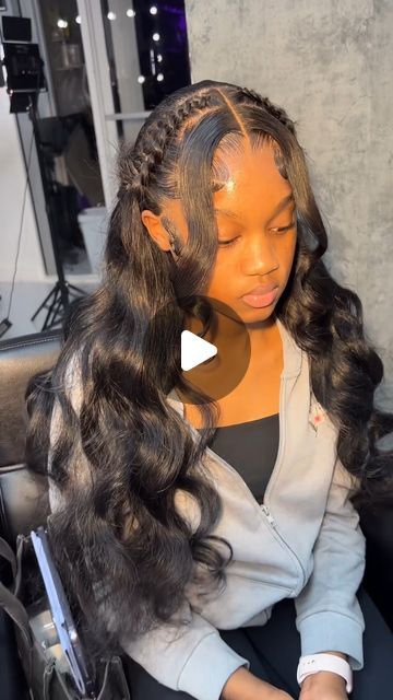 ULit Hair, Make U Lit on Instagram: "Ateeee so badddd😩😍😍 This is super cuteeee🫶🏾🫶🏾🔥🔥 Flawless work by @wickedstyless 🔥🔥 Click the link in my bio & follow @ulithaircompany for more hair inspiration! Website: http://www.ulithair.com #bodywave #bodywavehair #wavyhair #curls #bangs #fishtail #bodywavewig #hdlace #hdlacewig #frontalwigs #lacefrontwigs #wiginstall #lacewigs #frontalinstall #wigmaker #miamihairstylist #atlantahairstylist #wigsforblackwomen #naturalhairstyles #atlhairstylist #lacefrontalsewin #blackhairmag #atlfrontals #viral #explorepage #explore #blackgirlmagic #ulithair #ulitwig #ulithairwig" Fishtail Hairstyles Black Women, Fish Tail Sew In, Wig Hairstyles Ideas Black Women Fishtail, Fishtail On Wig, Cute Sew In Styles, Brown Wig Install Hairstyles, Hairstyles For Lace Fronts, Braid In Wig Hairstyles, Fluffy Fishtail Braid