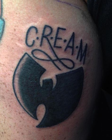 Cream Wu Tang, Wu Tang Tattoo, Cream Tattoo, Forearm Sleeve, D Tattoo, Traditional Tattoo Art, Wu Tang Clan, Black Tattoo, Wu Tang