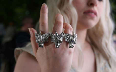 Targaryen Rings, Targaryen Accessories, House Of The Dragon Jewelry, Game Of Thrones Rings, Targaryen Jewelry, House Of Targaryen, Targaryen Fashion, Game Of Thrones Necklace, Dragon Accessories