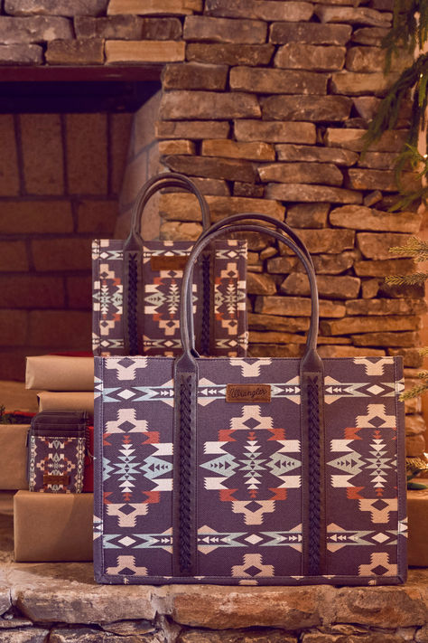 Gift her something she'll carry with her everywhere. Shop the Wrangler Tote Bag. Southwestern Print, Mini Tote, Holiday Gift Guide, Gift Guide, Cross Body, Women's Accessories, Holiday Gifts, Tote Bag, Canvas