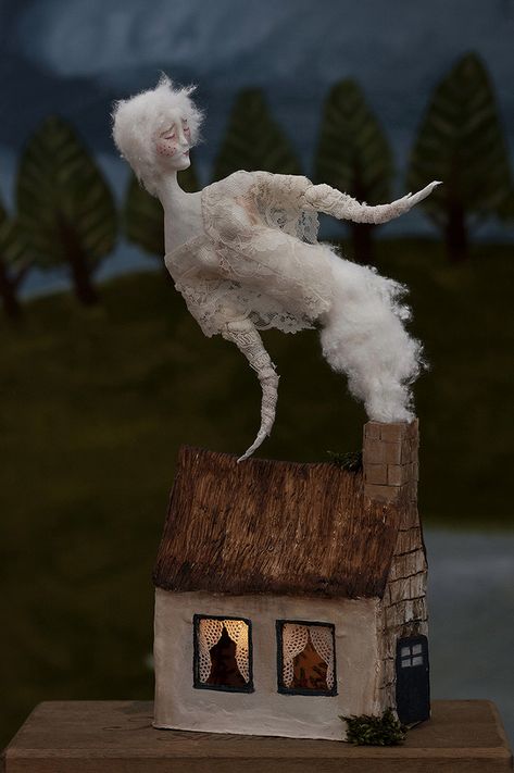 Pantovola Art, Fairy Stuff, Garden Houses, Dollhouse Ideas, Mixed Media Sculpture, Art Dolls Handmade, Arte Inspo, Cabin Fever, Handmade Dolls