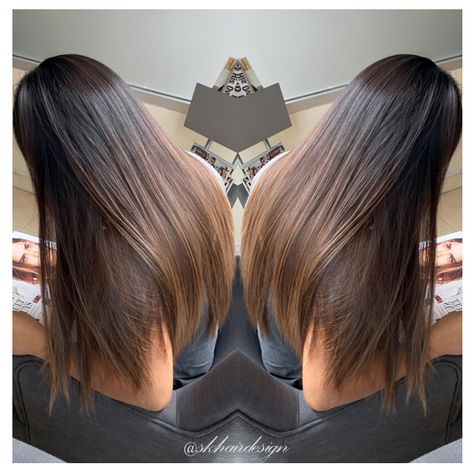 #Balayage Balayage On Straight Hair, Warm Brown Balayage, Ecaille Hair, Ombre Straight Hair, Straight Hair Color, Balayage Hair Caramel, Black Hair Balayage, Brunette Hair With Highlights, Balayage Color